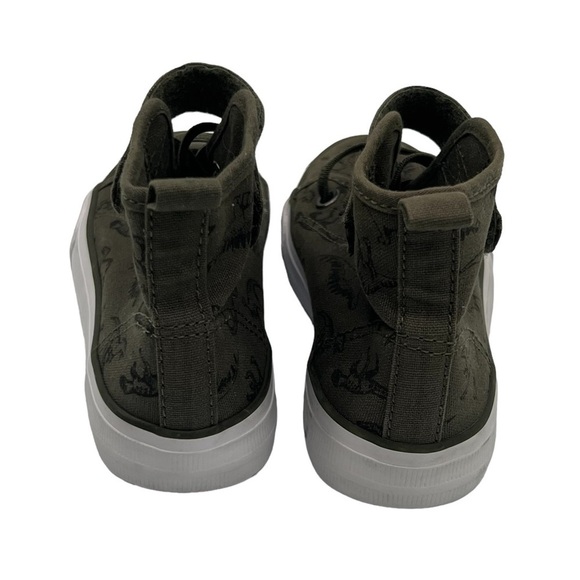 h&m Khaki Green Dinosaur High Top Sneakers Size 12 Toddler - Picture 8 of 9